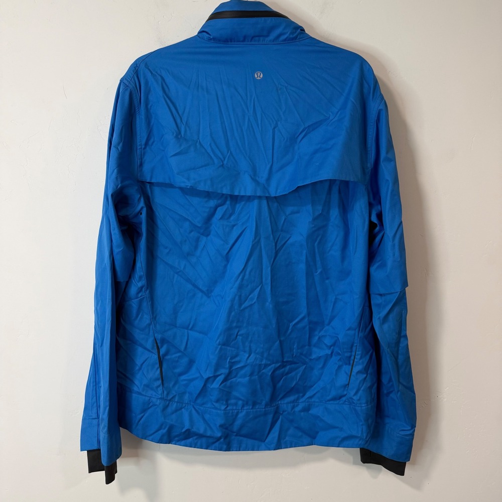 Lululemon Mens Relay Full Zip Jacket Large Blue Good Ripstop Lightweight - Picture 8 of 9